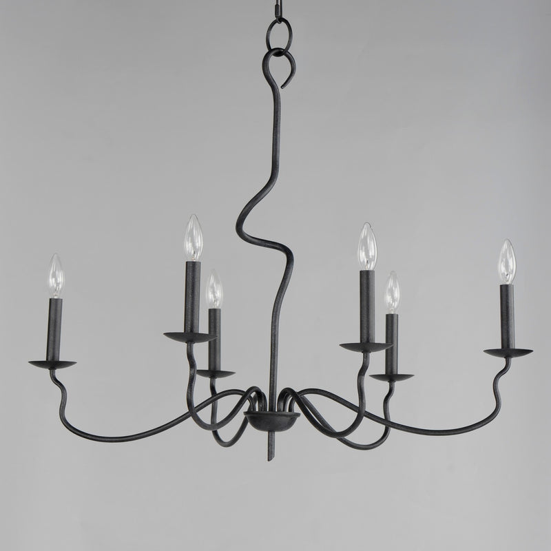 Maxim 27706BO Six Light Chandelier, Black Oxide