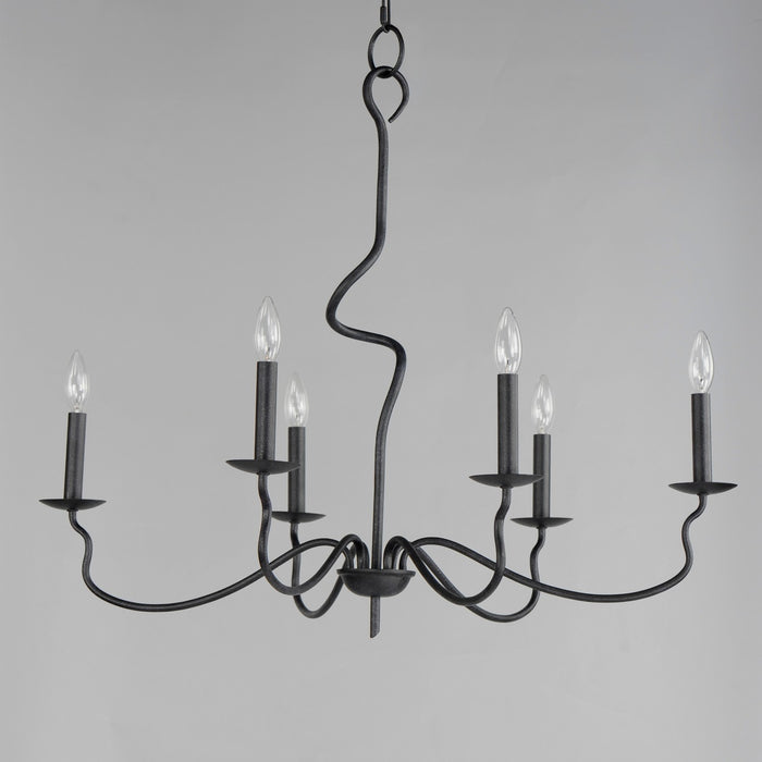 Maxim 27706BO Six Light Chandelier, Black Oxide