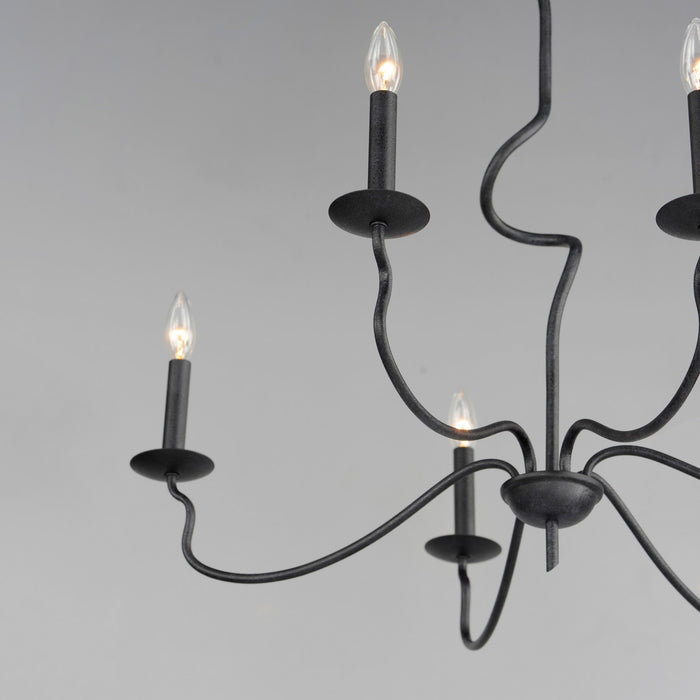 Maxim 27706BO Six Light Chandelier, Black Oxide