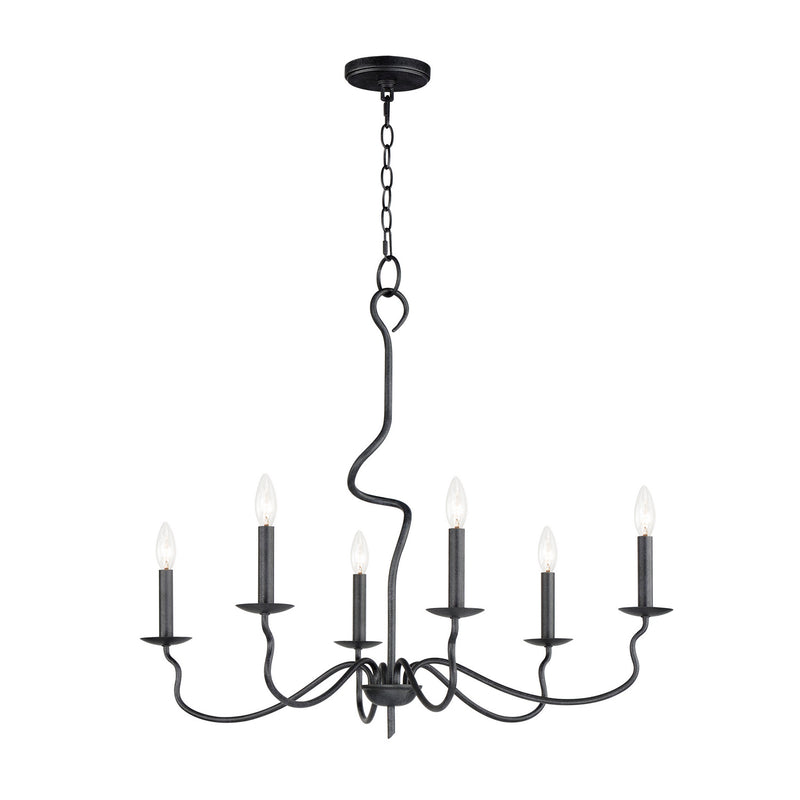Maxim 27706BO Six Light Chandelier, Black Oxide