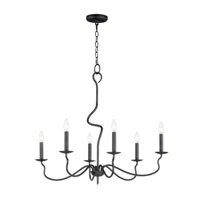 Maxim 27706BO Six Light Chandelier, Black Oxide