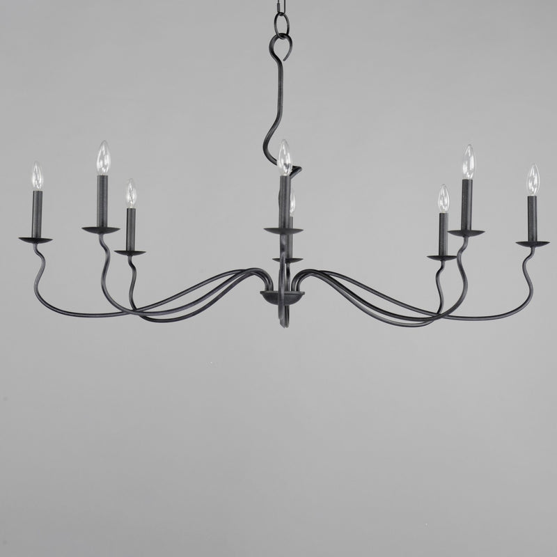 Maxim 27708BO Eight Light Chandelier, Black Oxide