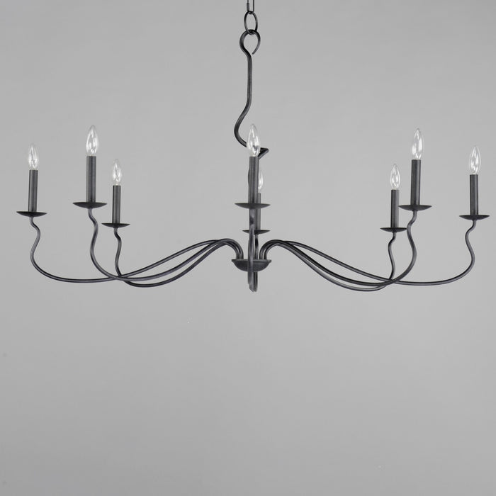 Maxim 27708BO Eight Light Chandelier, Black Oxide