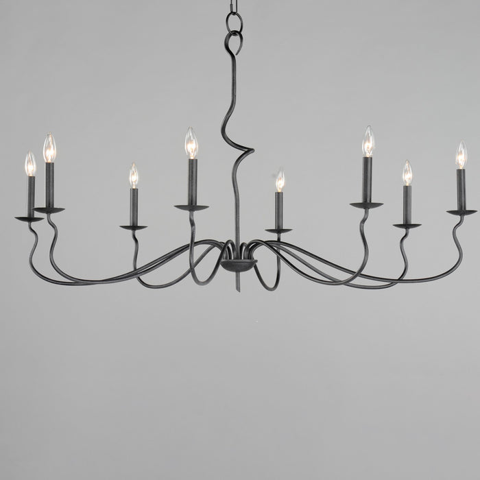 Maxim 27708BO Eight Light Chandelier, Black Oxide