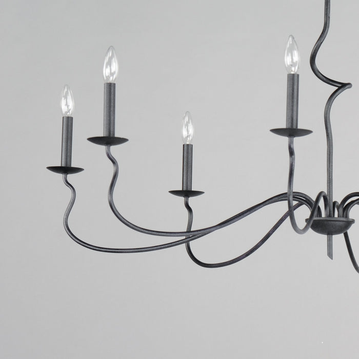Maxim 27708BO Eight Light Chandelier, Black Oxide