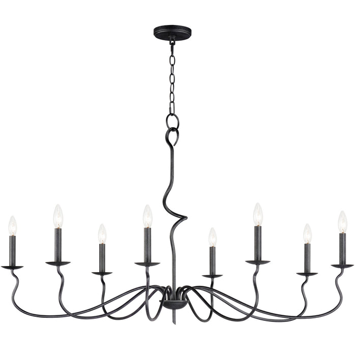 Maxim 27708BO Eight Light Chandelier, Black Oxide