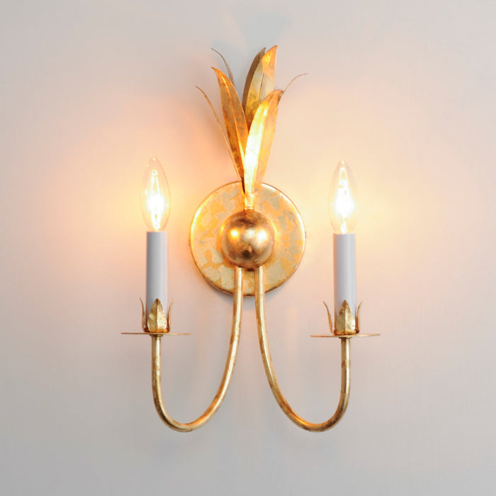 Maxim 2882GL Two Light Wall Sconce, Gold Leaf