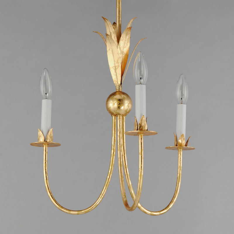 Maxim 2883GL Three Light Chandelier, Gold Leaf
