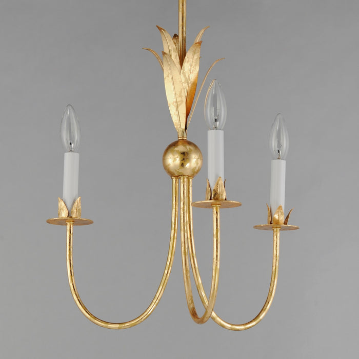 Maxim 2883GL Three Light Chandelier, Gold Leaf