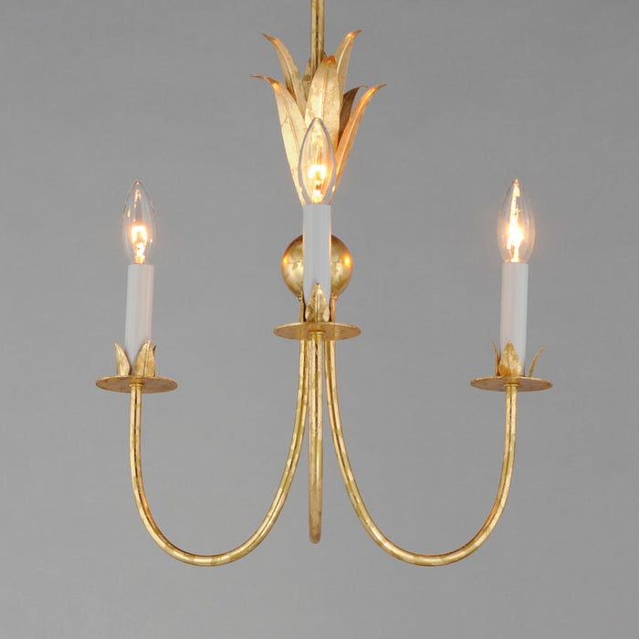 Maxim 2883GL Three Light Chandelier, Gold Leaf