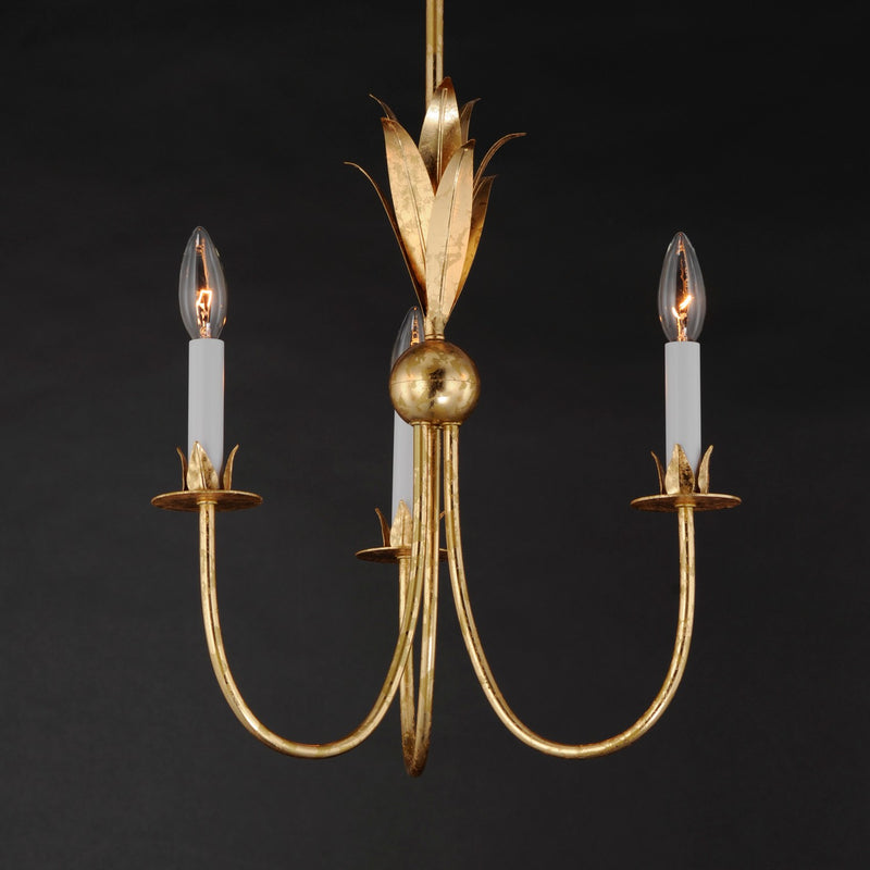 Maxim 2883GL Three Light Chandelier, Gold Leaf