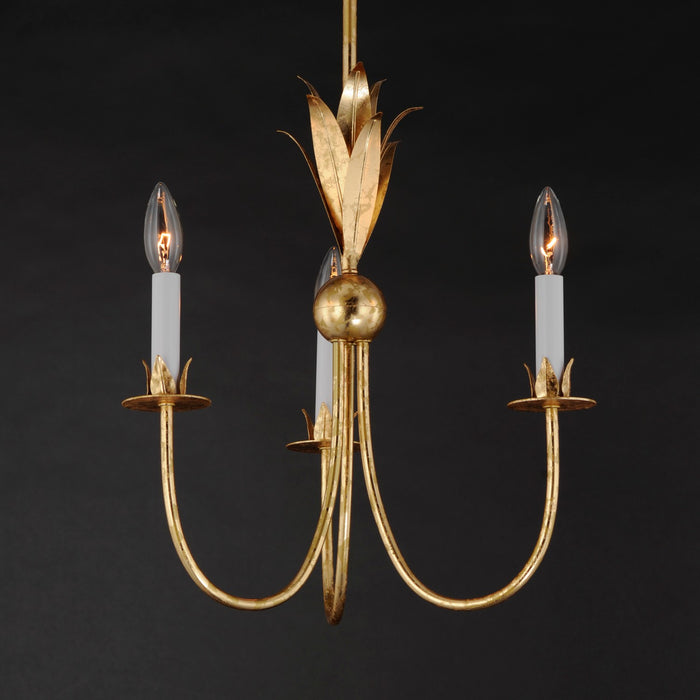 Maxim 2883GL Three Light Chandelier, Gold Leaf