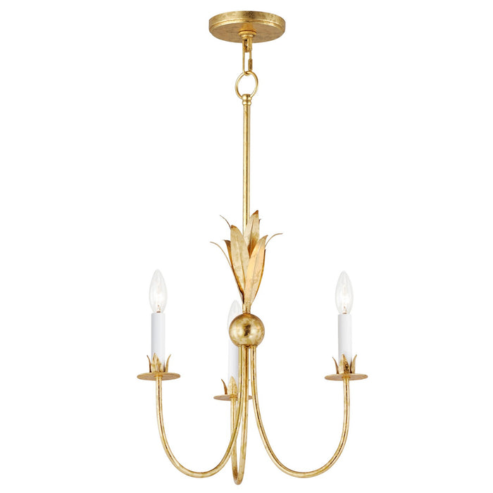 Maxim 2883GL Three Light Chandelier, Gold Leaf