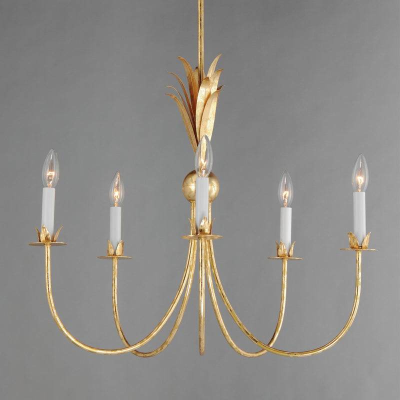 Maxim 2885GL Five Light Chandelier, Gold Leaf