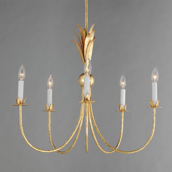 Maxim 2885GL Five Light Chandelier, Gold Leaf
