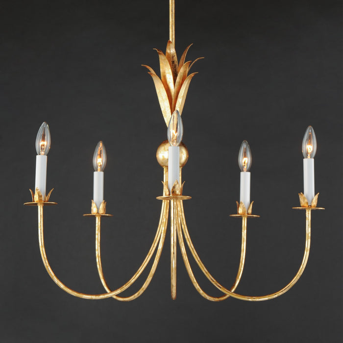 Maxim 2885GL Five Light Chandelier, Gold Leaf