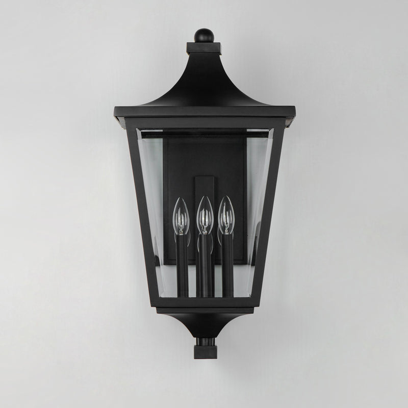 Maxim 40237CLBK Three Light Outdoor Lantern, Black