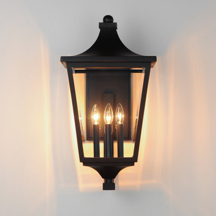 Maxim 40237CLBK Three Light Outdoor Lantern, Black