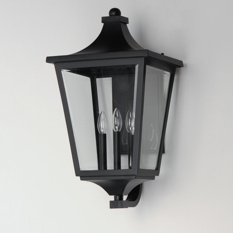 Maxim 40237CLBK Three Light Outdoor Lantern, Black