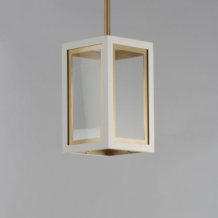Maxim 30051CLWTGLD One Light Outdoor Pendant, White/Gold