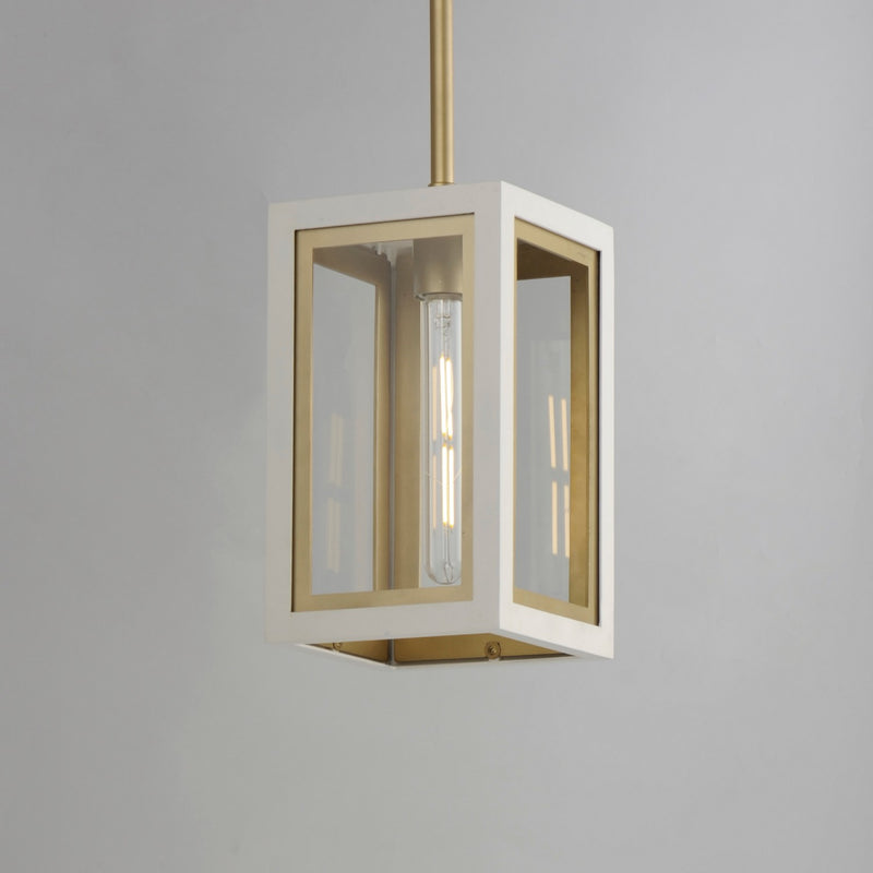 Maxim 30051CLWTGLD One Light Outdoor Pendant, White/Gold