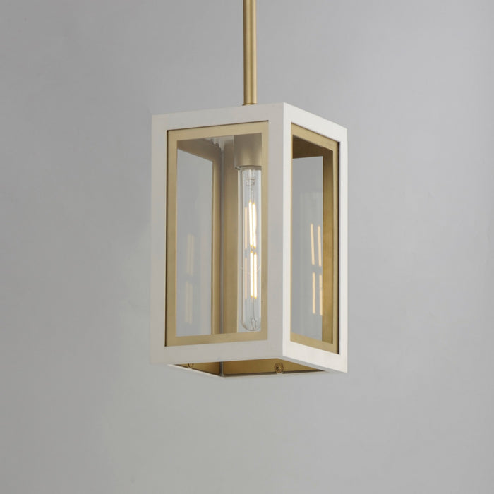 Maxim 30051CLWTGLD One Light Outdoor Pendant, White/Gold