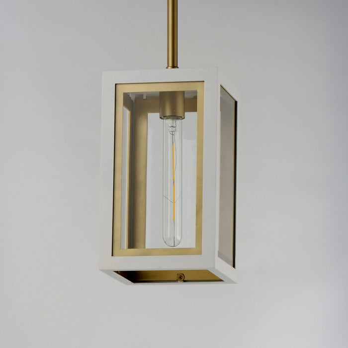 Maxim 30051CLWTGLD One Light Outdoor Pendant, White/Gold