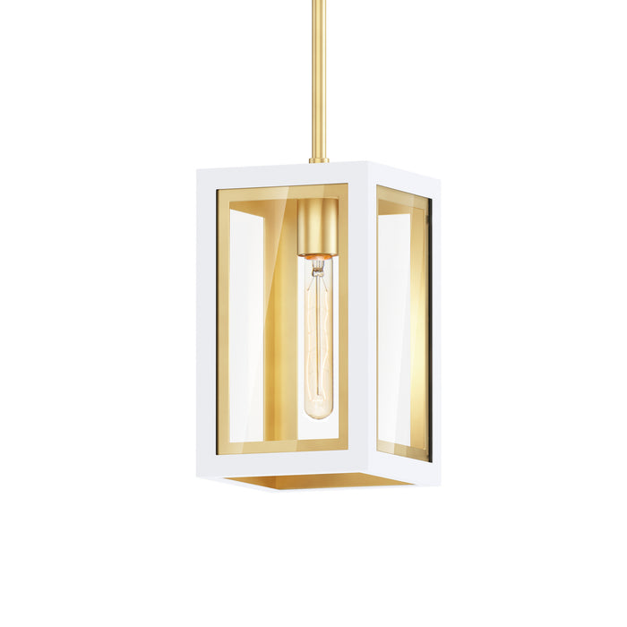 Maxim 30051CLWTGLD One Light Outdoor Pendant, White/Gold