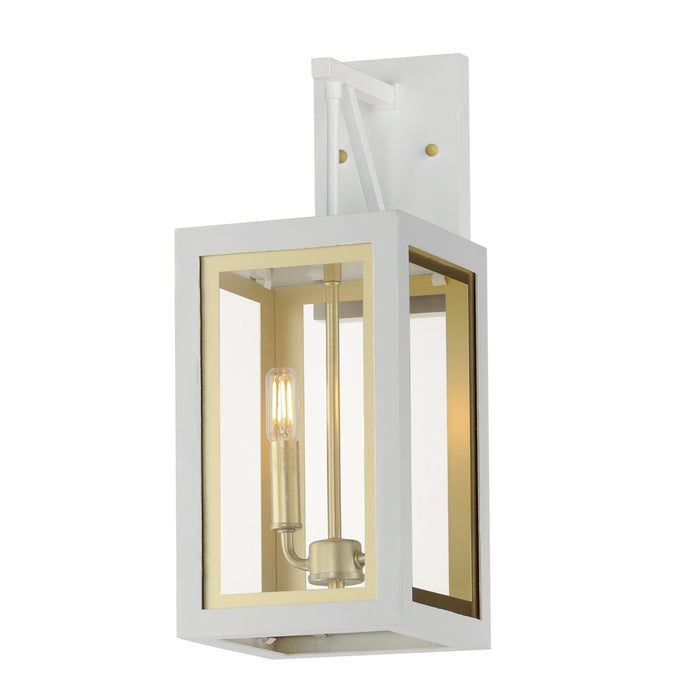 Maxim 30054CLWTGLD Two Light Outdoor Wall Sconce, White/Gold