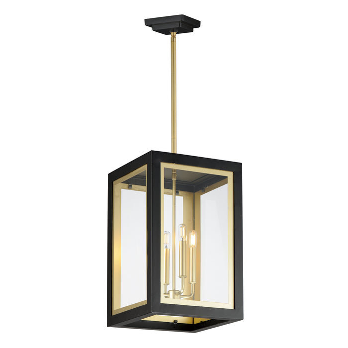 Maxim 30058CLBKGLD Four Light Outdoor Pendant, Black / Gold