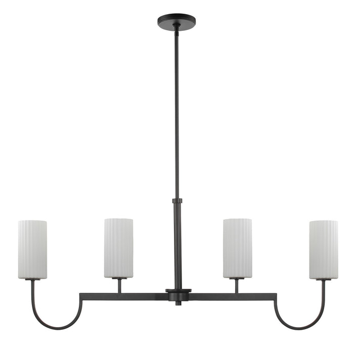 Maxim 32004SWBK Four Light Linear Chandelier, Black