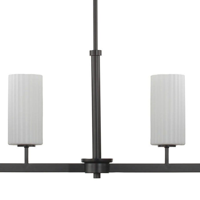 Maxim 32004SWBK Four Light Linear Chandelier, Black
