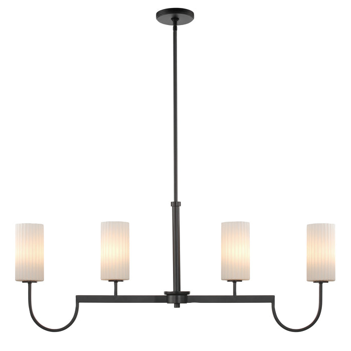 Maxim 32004SWBK Four Light Linear Chandelier, Black