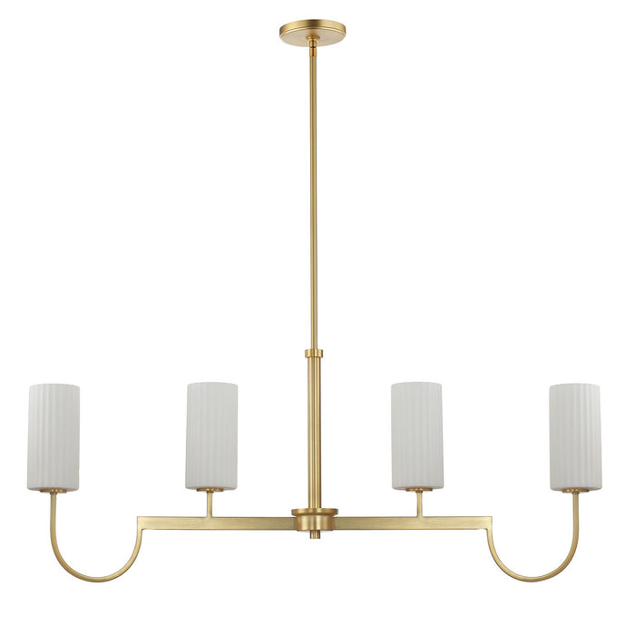 Maxim 32004SWSBR Four Light Linear Chandelier, Satin Brass