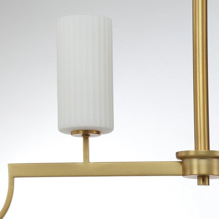 Maxim 32004SWSBR Four Light Linear Chandelier, Satin Brass
