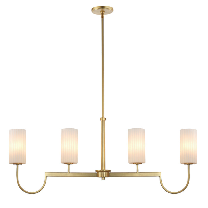 Maxim 32004SWSBR Four Light Linear Chandelier, Satin Brass