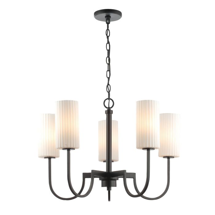 Maxim 32005SWBK Five Light Chandelier, Black