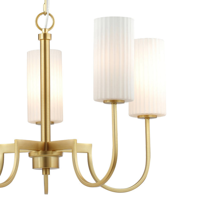 Maxim 32005SWSBR Five Light Chandelier, Satin Brass