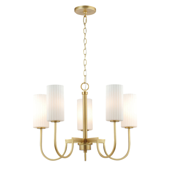 Maxim 32005SWSBR Five Light Chandelier, Satin Brass