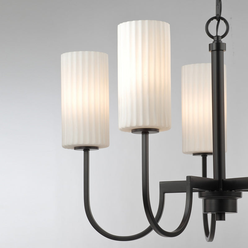 Maxim 32008SWBK Eight Light Chandelier, Black