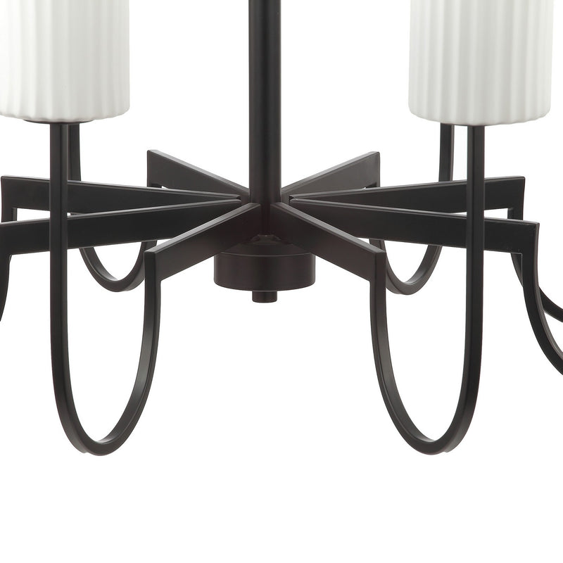 Maxim 32008SWBK Eight Light Chandelier, Black