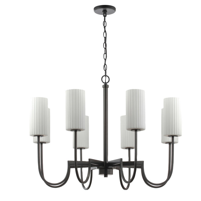 Maxim 32008SWBK Eight Light Chandelier, Black