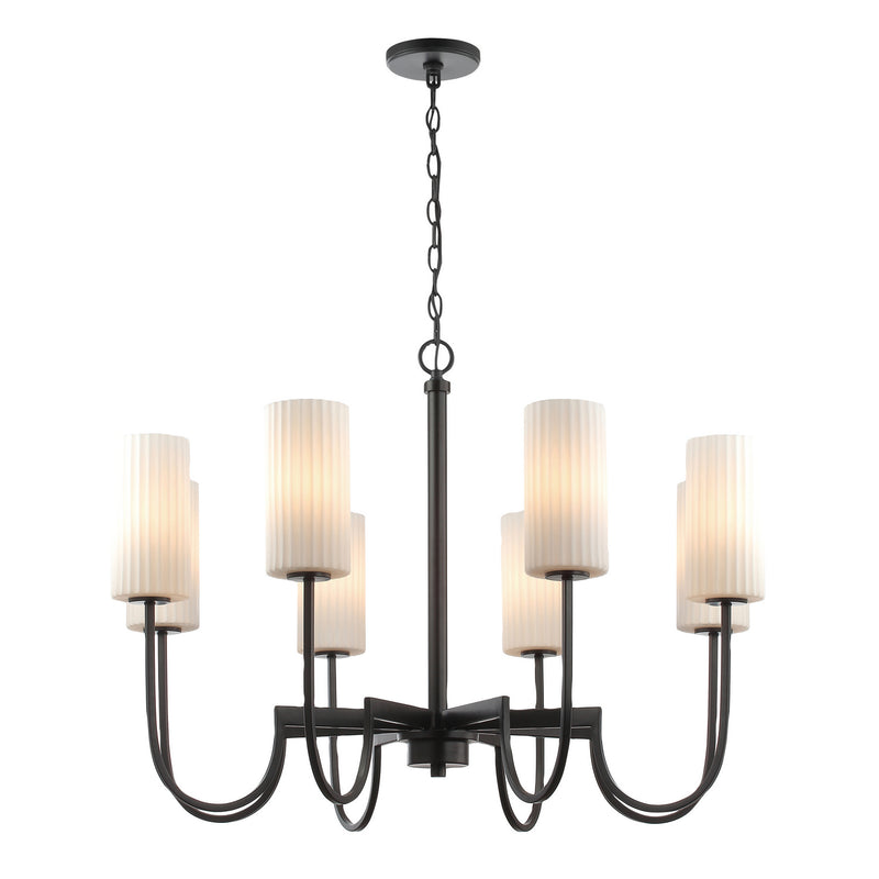 Maxim 32008SWBK Eight Light Chandelier, Black