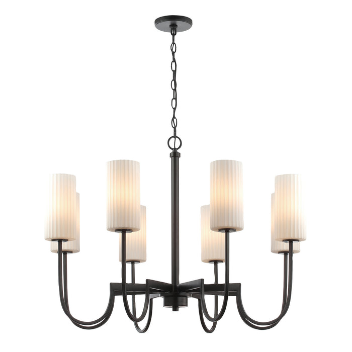 Maxim 32008SWBK Eight Light Chandelier, Black