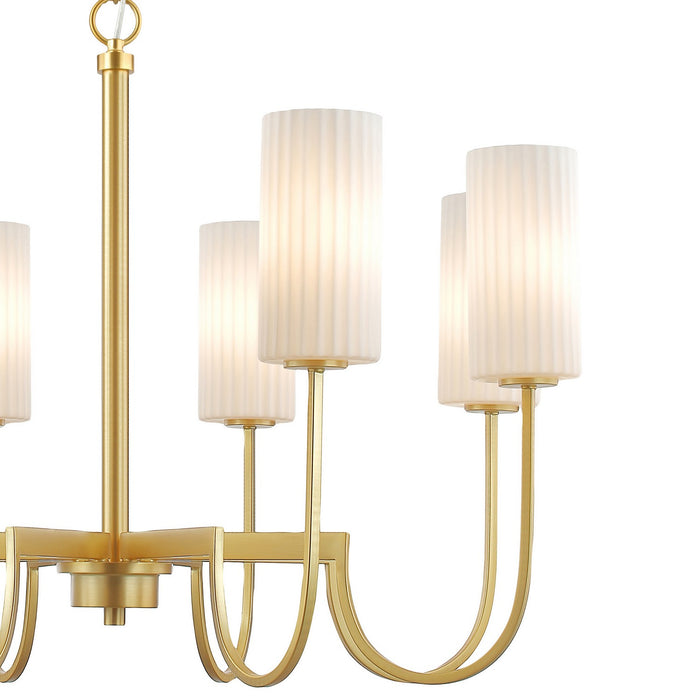Maxim 32008SWSBR Eight Light Chandelier, Satin Brass