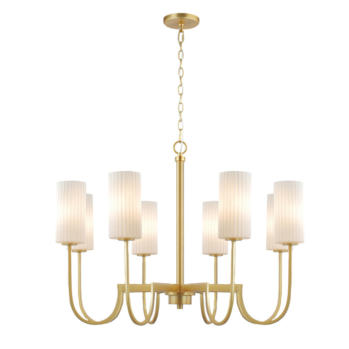 Maxim 32008SWSBR Eight Light Chandelier, Satin Brass