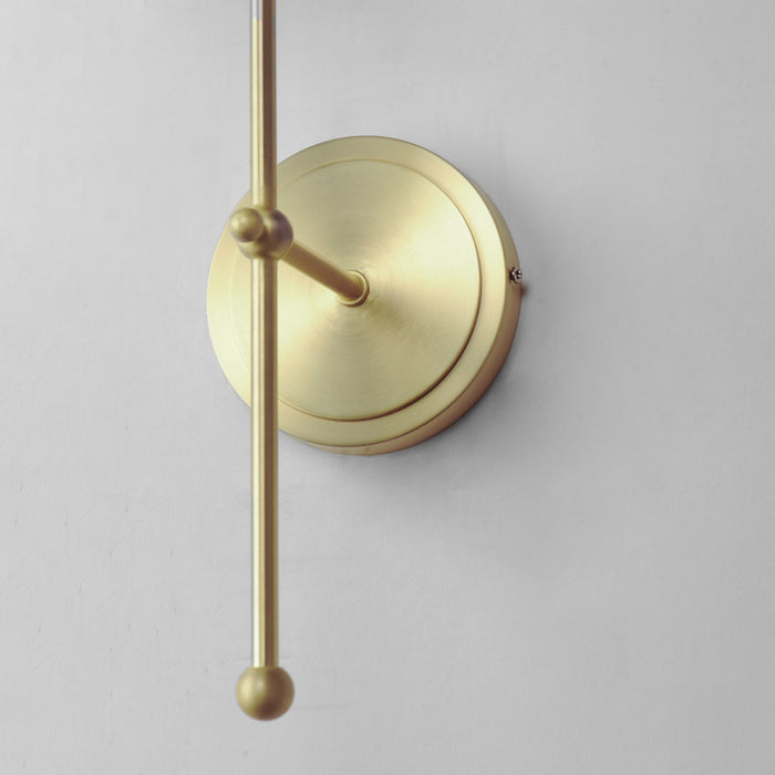Maxim 32361WTSBR One Light Wall Sconce, Satin Brass