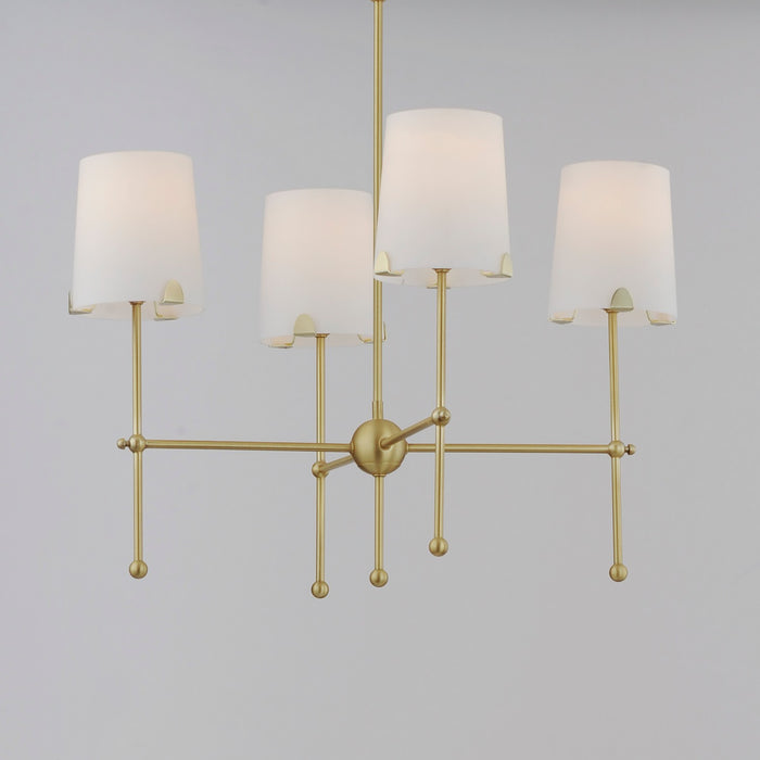 Maxim 32364WTSBR Four Light Chandelier, Satin Brass