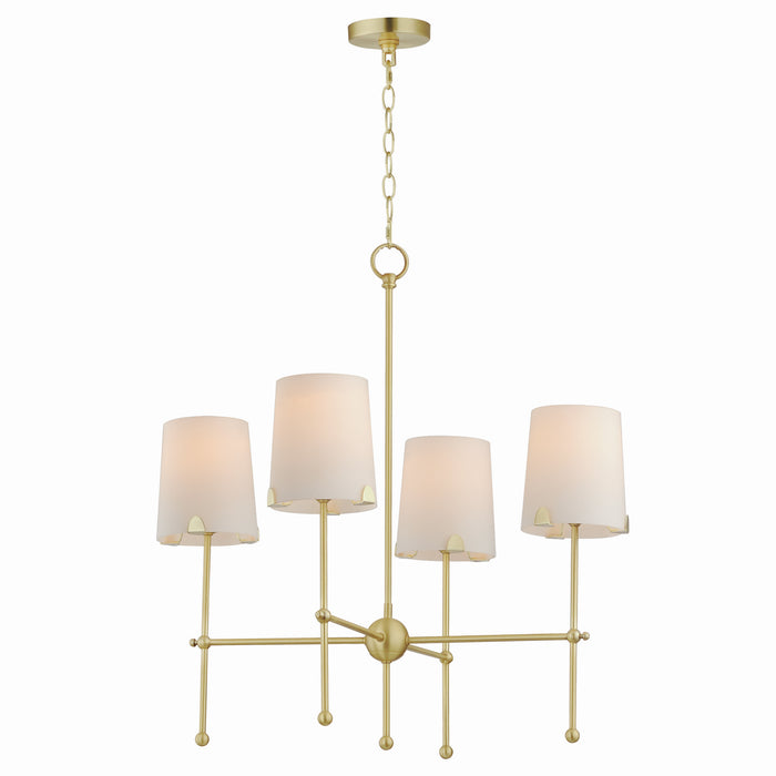 Maxim 32364WTSBR Four Light Chandelier, Satin Brass