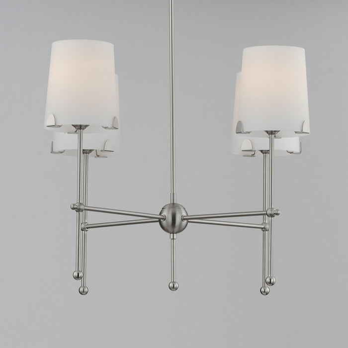 Maxim 32364WTSN Four Light Chandelier, Satin Nickel